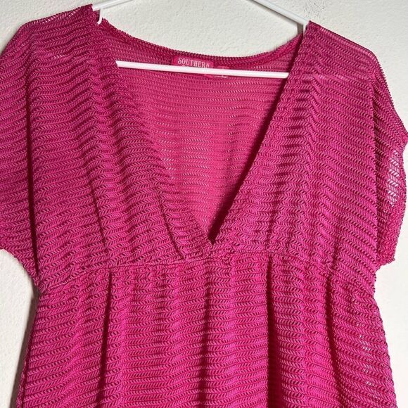 Southern Breeze Pink Bohemian Beach Tunic Size L - Picture 3 of 14